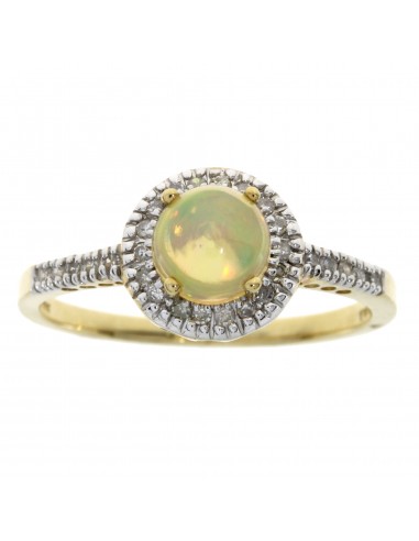 Natural .13ct Opal Diamond Ring 10KT Yellow Gold rembourrage situé sous