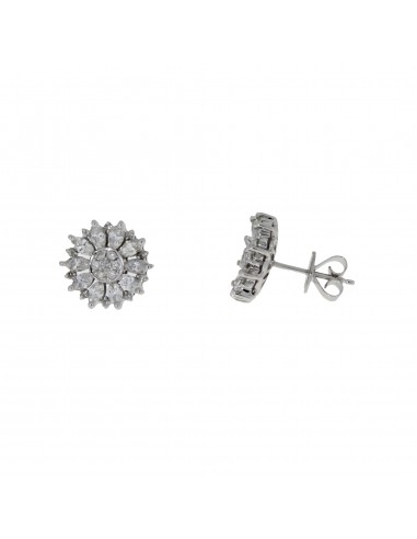 Natural 1.33ct Diamond Flower Earrings 14KT White Gold vente chaude votre 