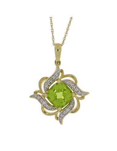 Peridot Diamond Fashion Pendants 10KT Yellow Gold de votre