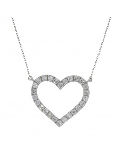 1.15ct Diamond Heart Love Pendant 14KT White Gold sur le site 