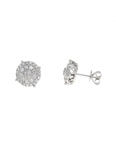 Genuine .90ct Diamond Earrings 14KT White Gold commande en ligne