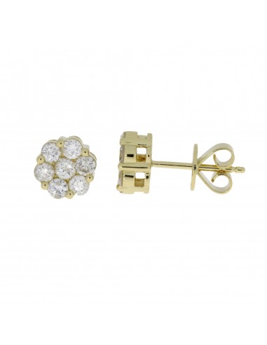 Natural .80ct Diamond Earrings 14KT Yellow Gold france