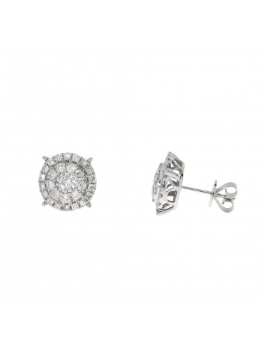 Natural 1.20ct Diamond Earrings 14KT White Gold basket pas cher