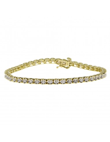 Genuine 1.00ct Diamond Tennis Bracelet 14KT Yellow Gold sur le site 