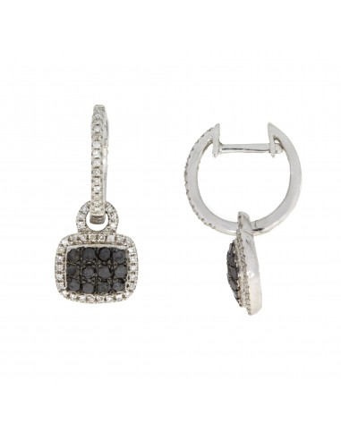 Black Diamond Diamond Dangle Earrings 10KT White Gold vous aussi creer 