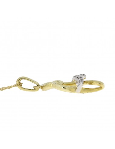 .03ct Diamond Heart Love Pendant 10KT Yellow Gold basket pas cher