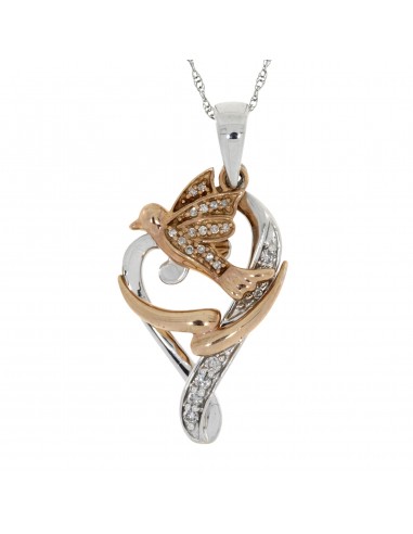 .12ct Diamond Heart Love Pendant 10KT 2 Tone Gold 2024