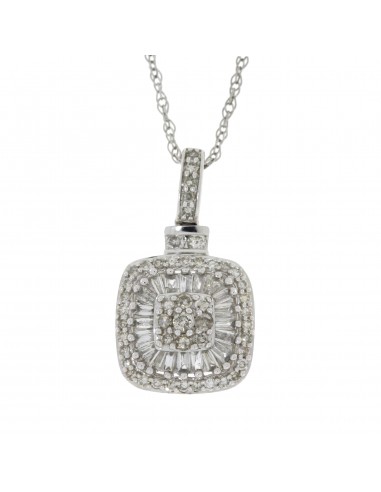 Genuine .50ct Diamond Fashion Pendants 14KT White Gold livraison gratuite