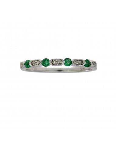 Emerald Diamond stackable band set 14KT White Gold Faites des économies