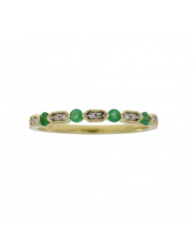 Emerald Diamond stackable band set 14KT Yellow Gold prix