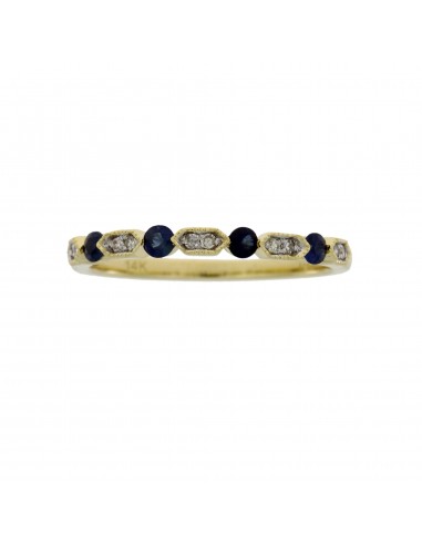 Sapphire Diamond stackable band set 14KT Yellow Gold prix