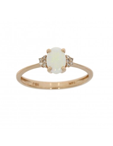 Natural .05ct Opal Diamond Ring 14KT Rose Gold acheter