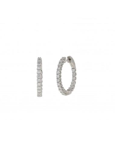 1.00ct Lab Grown Diamond Hoop Earrings 14KT White Gold destockage