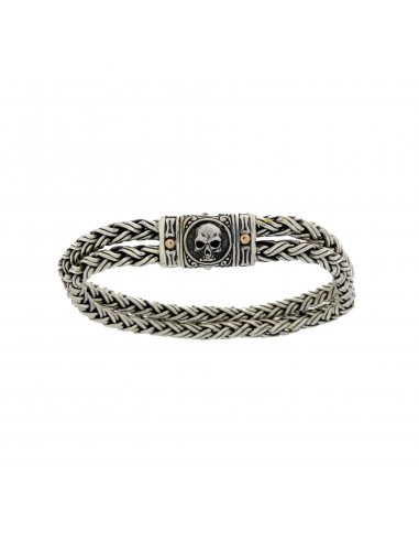 Mens Bracelet Sterling Silver 18KT Gold français