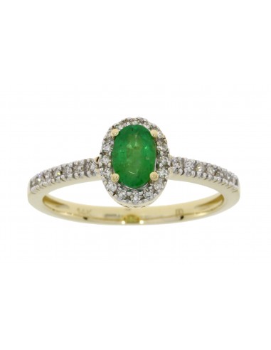 Natural .65ct Emerald Diamond Ring 14KT Yellow Gold hantent personnes