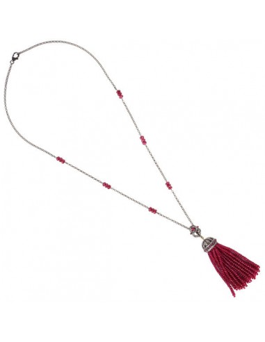 Ruby Beads Tassel Necklace 18k Gold 925 Silver Diamond Jewelry Gift pas chere