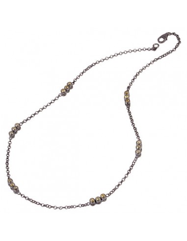 Diamond 925 Sterling Silver Handmade Bead Chain Necklace Women's Jewelry Les magasins à Paris et en Île-de-France