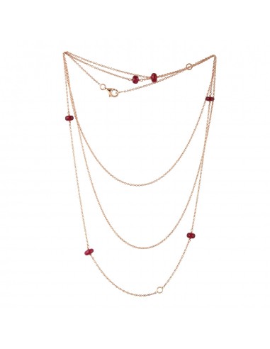 Ruby Beads Chain Necklace 18k Rose Gold Handmade Jewelry Women Gift Venez découvrir notre 