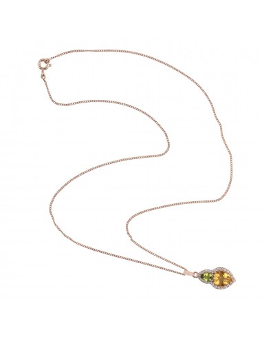 Citrine Peridot Topaz 925 Silver Gemstone Necklace acheter