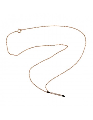 Real Diamond Stick Pendant Choker Necklace 14k Rose Gold Enamel Jewelry l'évolution des habitudes 