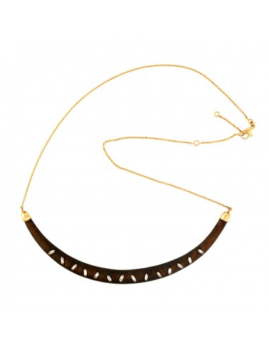 Baguette Diamond Chain Necklace 18k Yellow Gold Wooden Jewelry Gift le concept de la Pate a emporter 