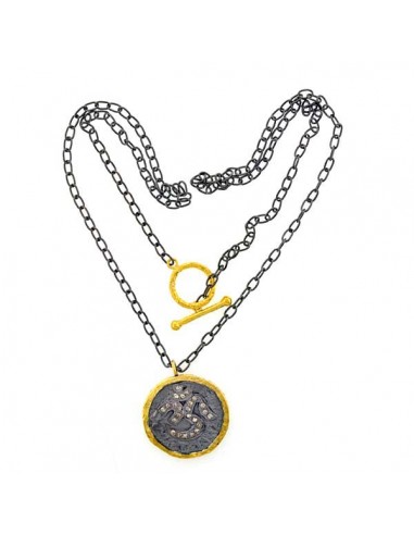 Diamond OM & Star Design Chain Necklace 14k Gold Sterling Silver Amélioration de cerveau avec