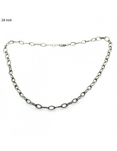 Simple Interlock Chain Necklace 925 Sterling Silver Jewelry l'achat 