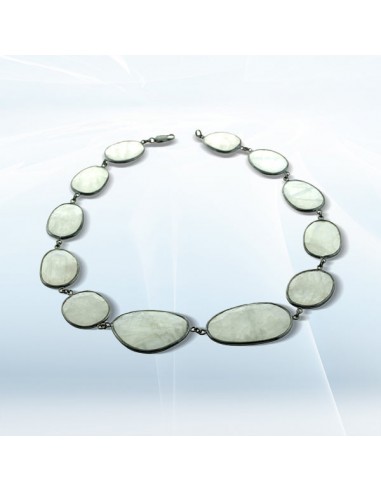 Rainbow Moonstone Necklace 925 Sterling Silver Women Fashion Jewelry plus qu'un jeu 