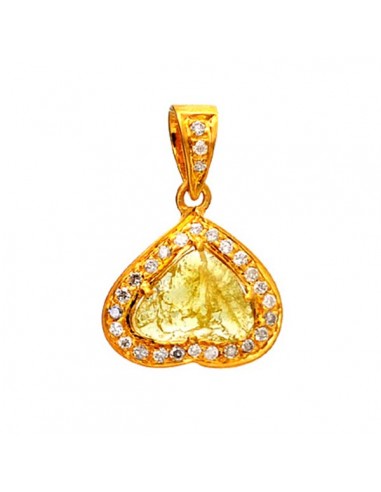 Slice Diamond Pendant 14k Yellow Gold Indian Ethnic Women Jewelry Gift shop