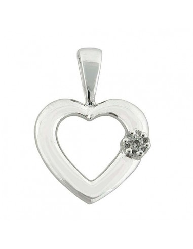 Natural Diamond Heart Shape Pendant 14k White Gold Fine Jewelry Par le système avancé 