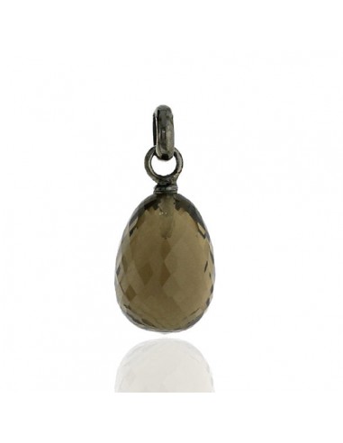 Smokey Quartz Charm Pendant 925 Sterling Silver Jewelry Gift chez Cornerstreet bien 