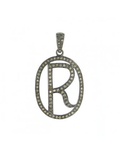 Diamond 925 Sterling Silver Alphabet Pendant Designer Jewelry de l' environnement