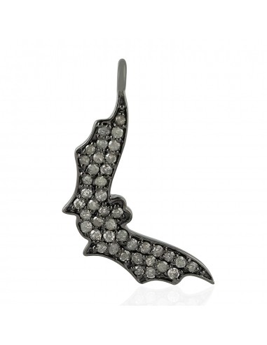 Pave Diamond 925 Sterling Silver Bat Design Charm Pendant Jewelry Véritable concentré