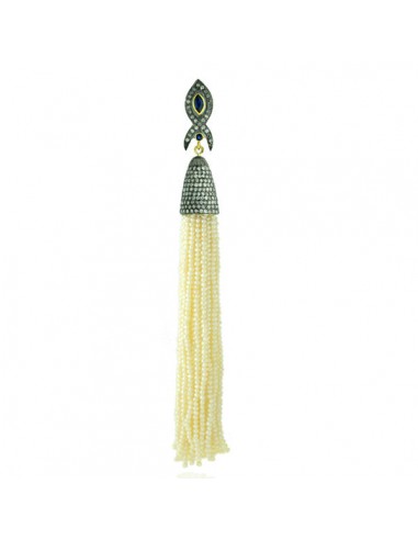 Diamond Gold 925 Sterling Silver Sapphire Tassel Pendant Pearl Jewelry Les magasins à Paris et en Île-de-France