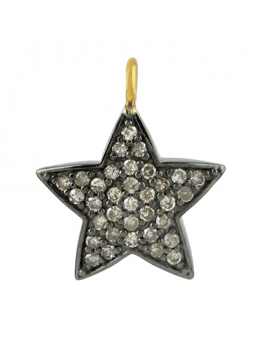 925 Sterling Silver Pave Diamond Star Pendant Handmade Vintage Jewelry à prix réduit toute l'année