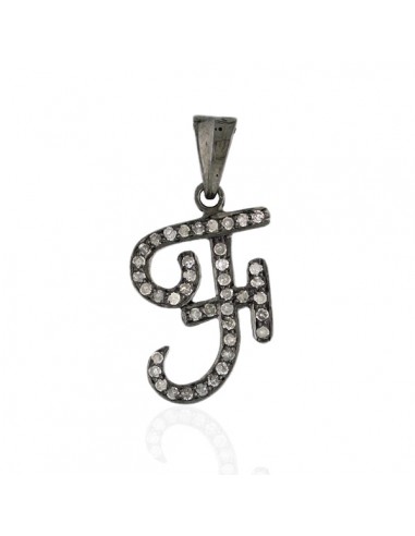 Diamond 925 Sterling Silver Alphabet Letter Pendant Jewelry de votre