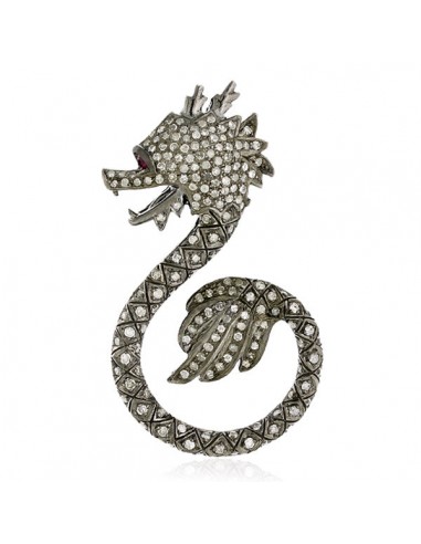 Pave Diamond Gemstone 18k Gold 925 Sterling Silver Dragon Pendant Jewelry Les êtres humains sont 