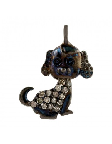 Pave Diamond Dog Pendant Sterling Silver Jewelry Halloween Sale 2024