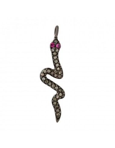 Pave Diamond 925 Silver Ruby Snake Design Pendant Jewelry Dans la société mordern