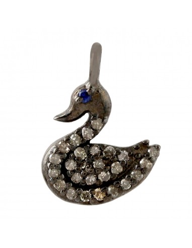 Pave Diamond Duck Design Charm Pendant 925 Sterling Silver Women Jewelry Paris Déstockage Promo