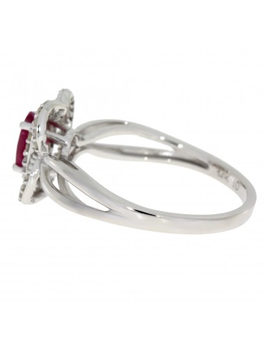 Natural .75ct Ruby Diamond Ring 14KT White Gold pour bénéficier 