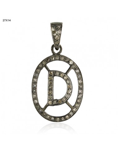 Diamond 925 Sterling Silver Initial "D" Pendant Vintage Look Jewelry meilleur choix