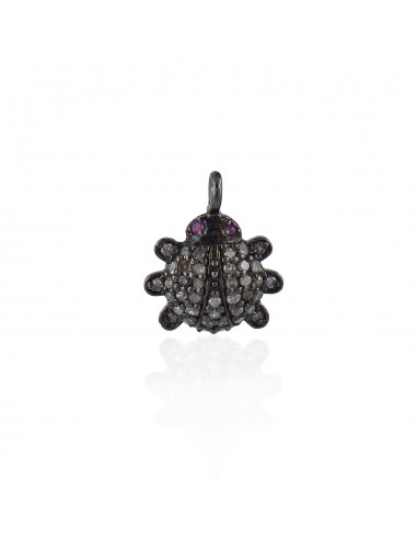 Diamond Tortoise Charm Pendant 925 Sterling Silver Gemstone Jewelry outlet