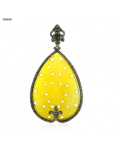 18k Gold Carved Agate Diamond Pendant 925 Sterling Silver Fashion Jewelry les muscles