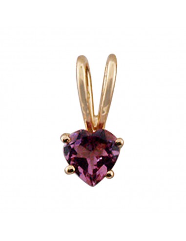 14k Solid Yellow Gold Tourmaline Gemstone Heart Pendant Designer Jewelry Amélioration de cerveau avec