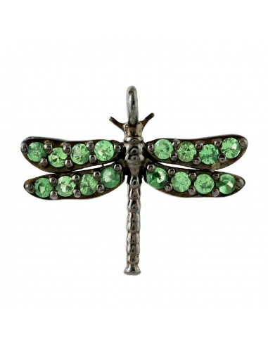 Gemstone 925 Sterling Silver Handmade Dragon Fly Charm Pendant Jewelry Venez acheter