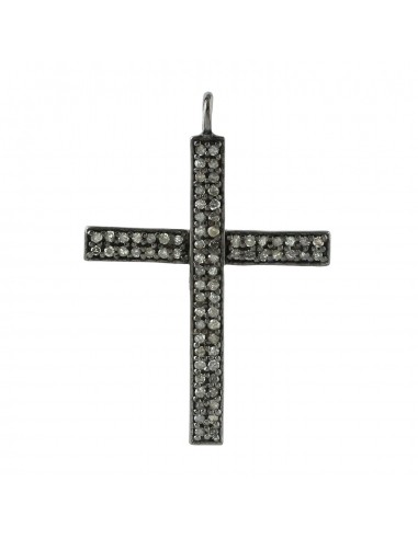 Religious Cross Pendant Pave Diamond Sterling Silver Jewelry Gift Women les ctes