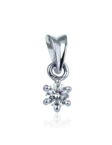 Diamond 18k Solid White Gold Charm Pendant Girls Jewelry de pas cher