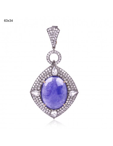 Prong Set Tanzanite Diamond Pendant 18k Gold 925 Silver Women Jewelry Gift une grave pollution 