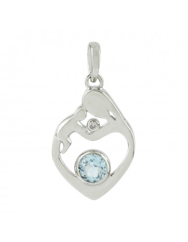 Blue Topaz Diamond 925 Sterling Silver Handmade Pendant Fashion Jewelry 2024